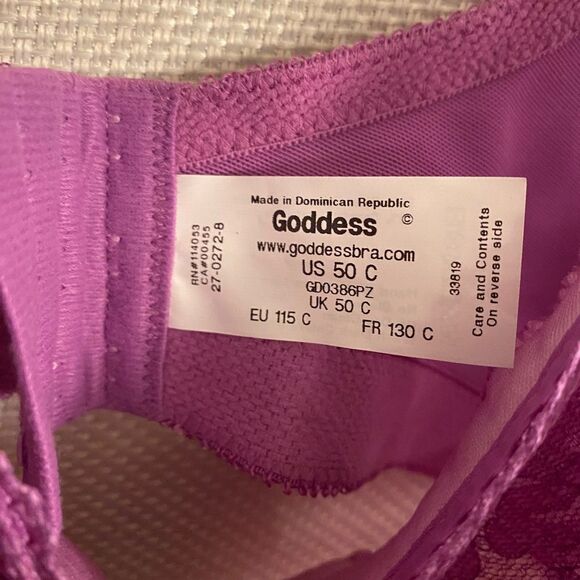 NWT Goddess plum berry lace wireless bra size 50 C - Picture 5 of 6